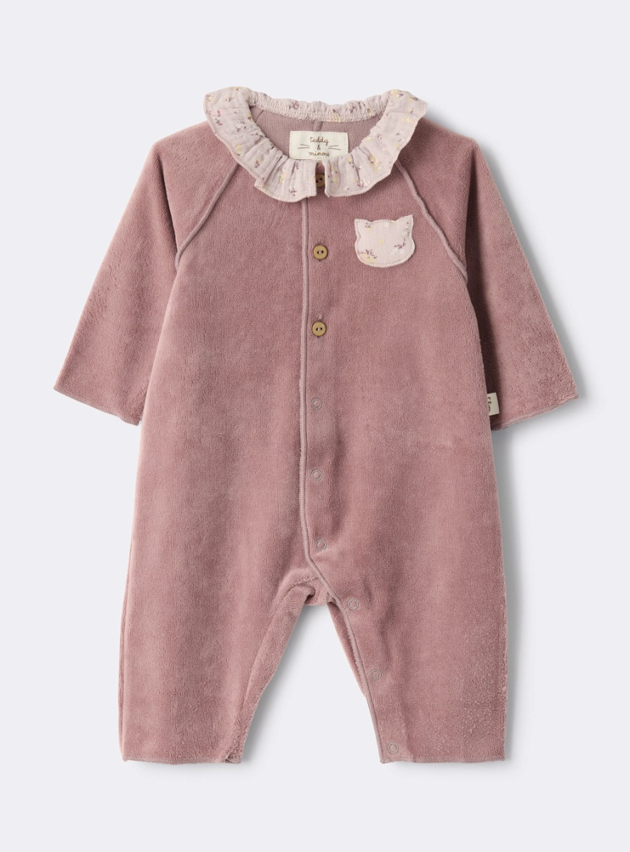 Chenille jumpsuit with ruffles - Babygrows - Il Gufo