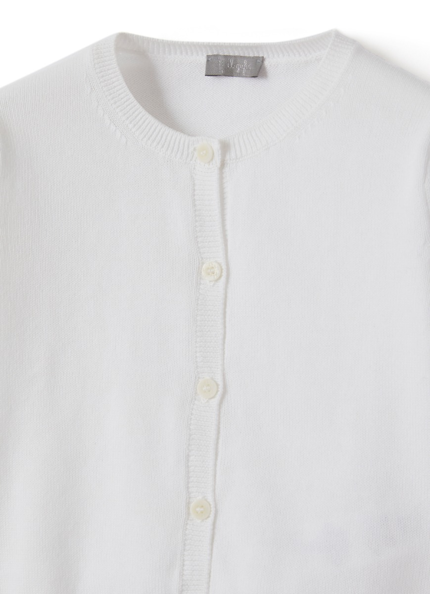 Organic cotton cardigan - White | Il Gufo