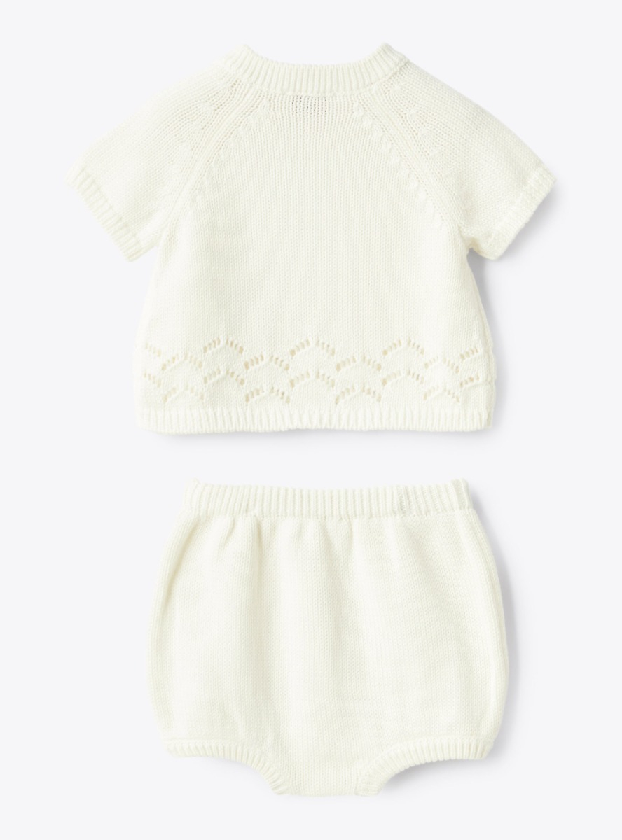 Two-piece organic cotton set - White | Il Gufo