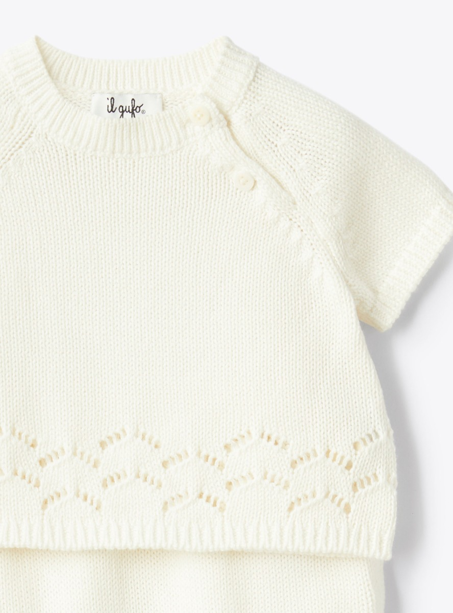 Two-piece organic cotton set - White | Il Gufo