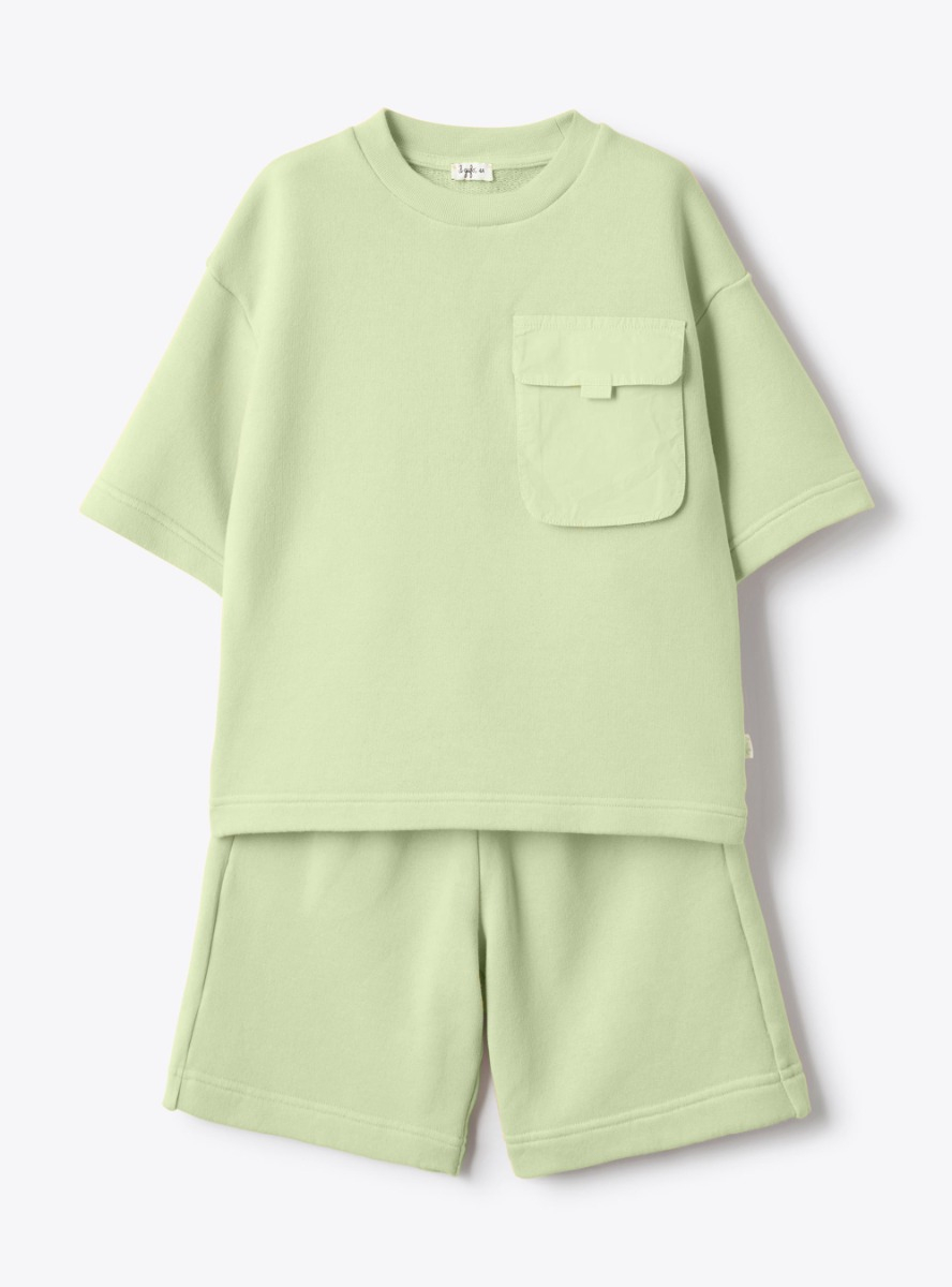 Cotton fleece set - Green | Il Gufo