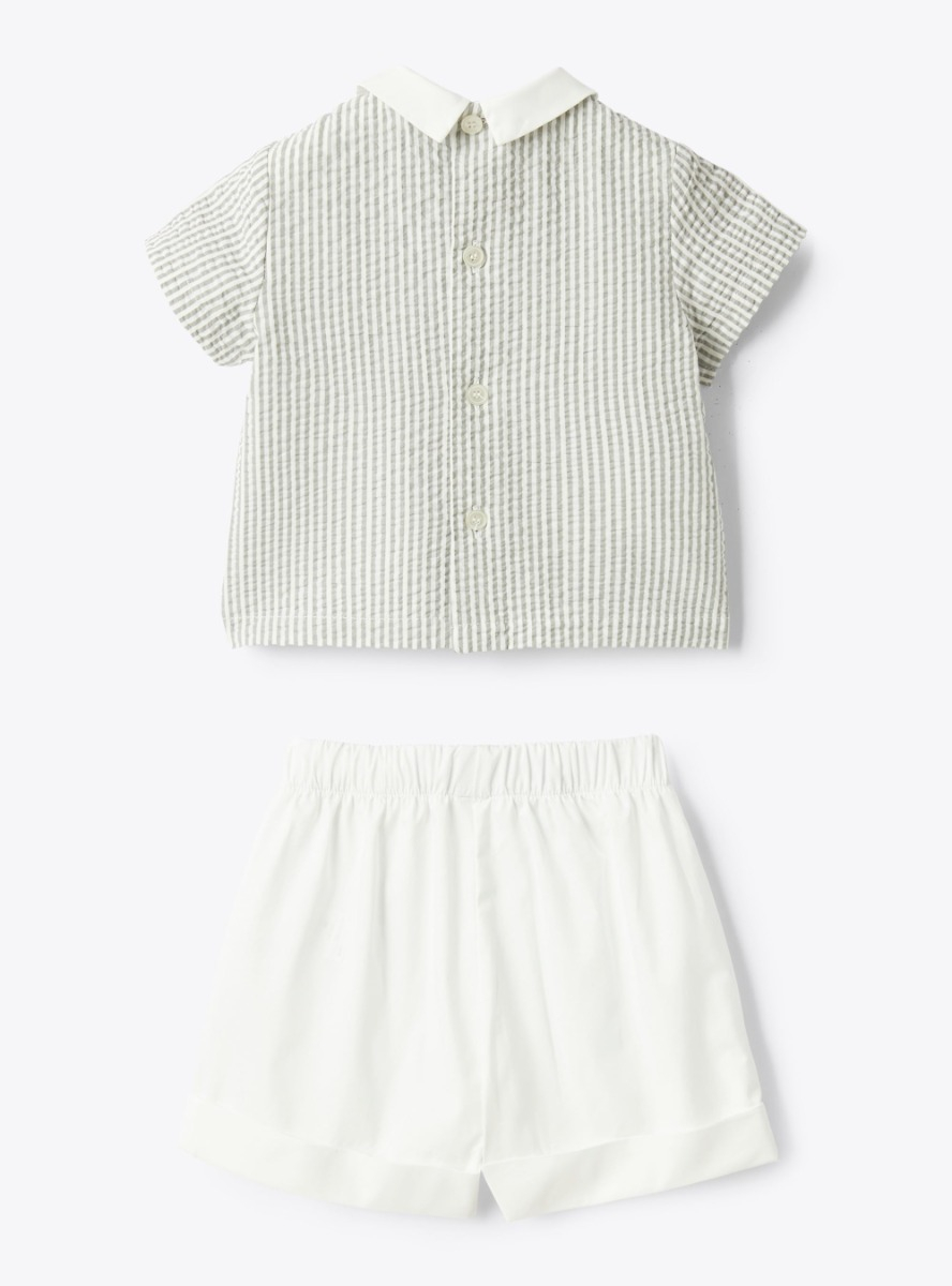 Seersucker and cotton set - Grey | Il Gufo