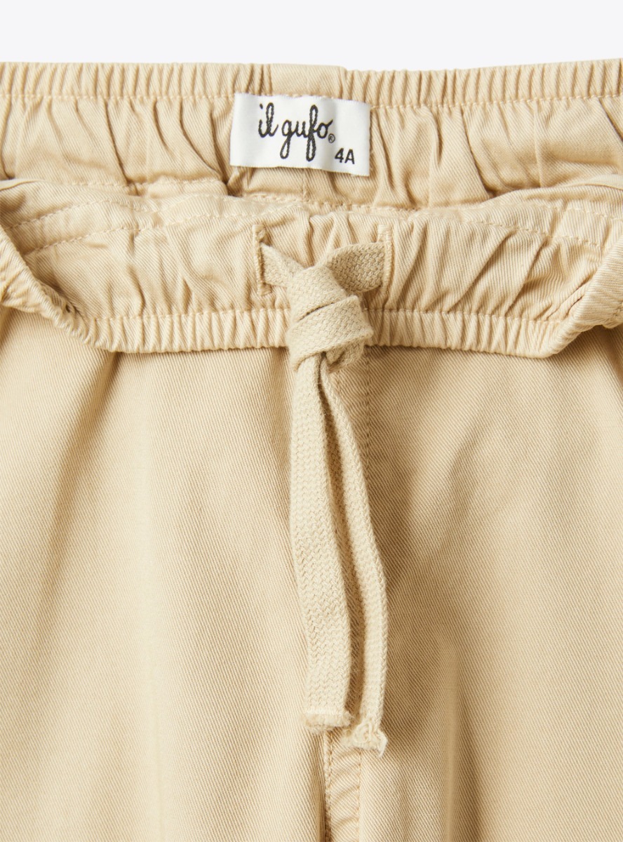 Carrot fit trousers in cotton gabardin - Beige | Il Gufo