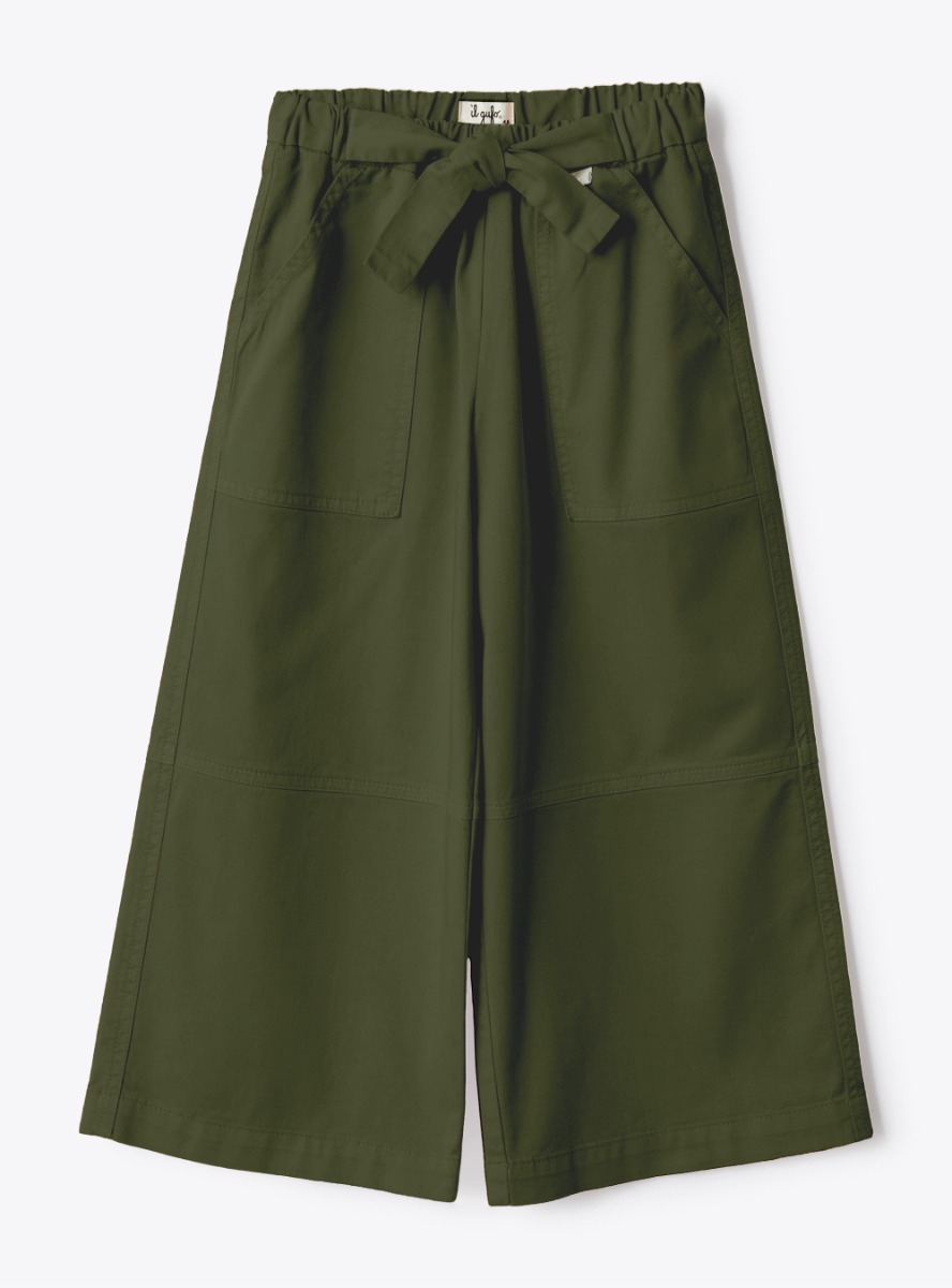 Palazzo-Hose aus Gabardine - Hosen - Il Gufo