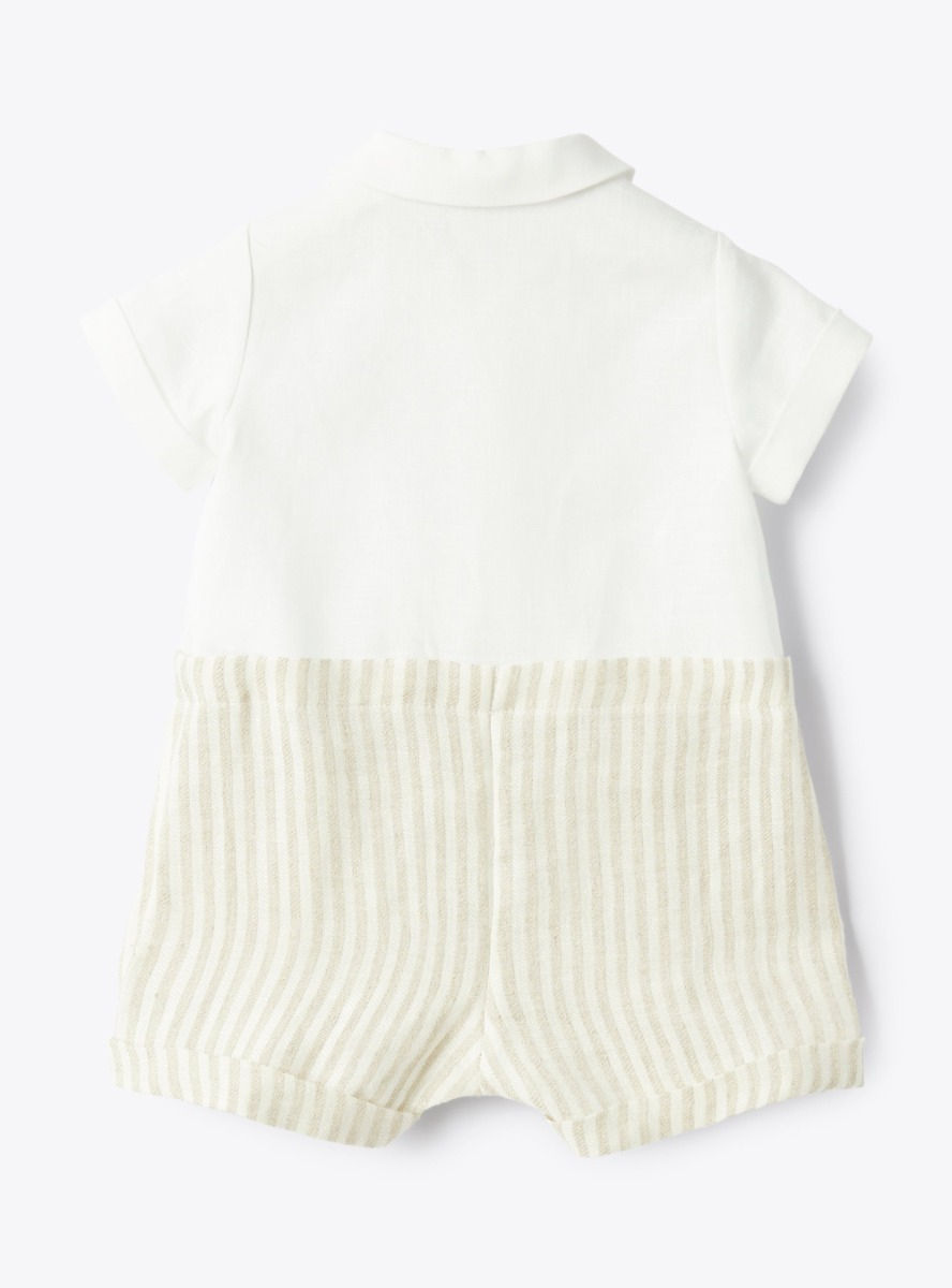 Linen romper - Brown | Il Gufo