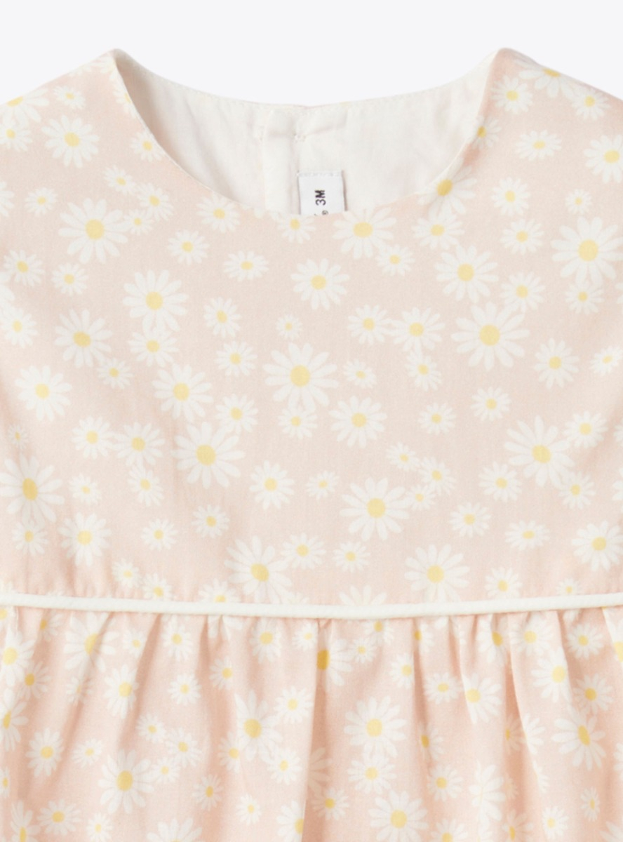 Floral print cotton romper - Pink | Il Gufo