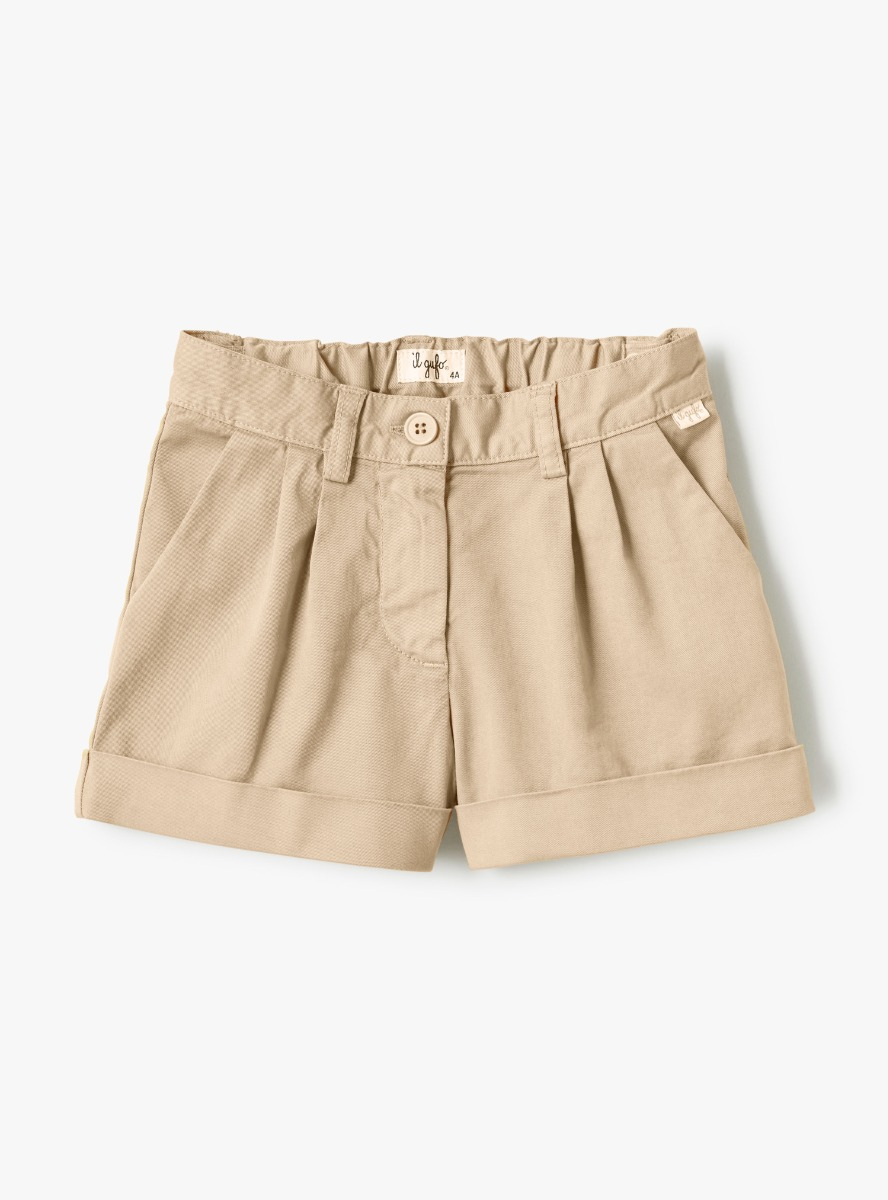 Gabardine shorts with pleats - Trousers - Il Gufo