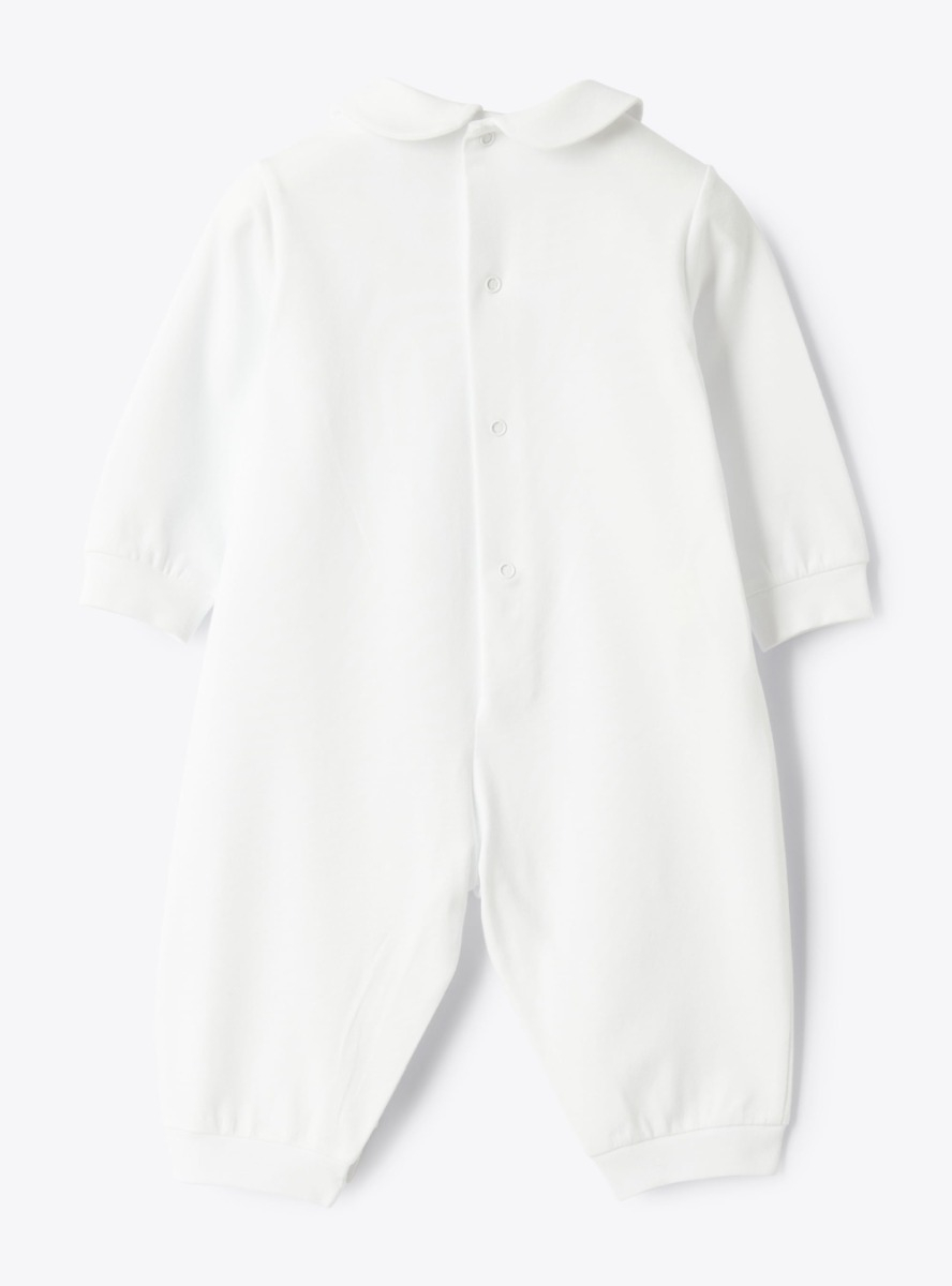 Jersey romper with a bow - White | Il Gufo