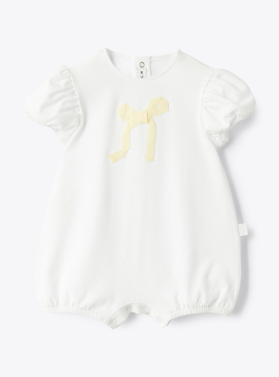 Jersey romper with a bow - Babygrows - Il Gufo