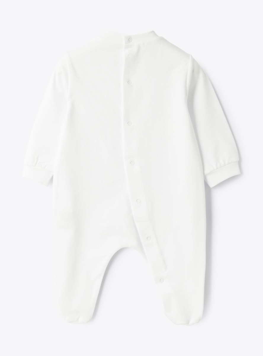 Combinaison en jersey avec pieds - Blanc | Il Gufo