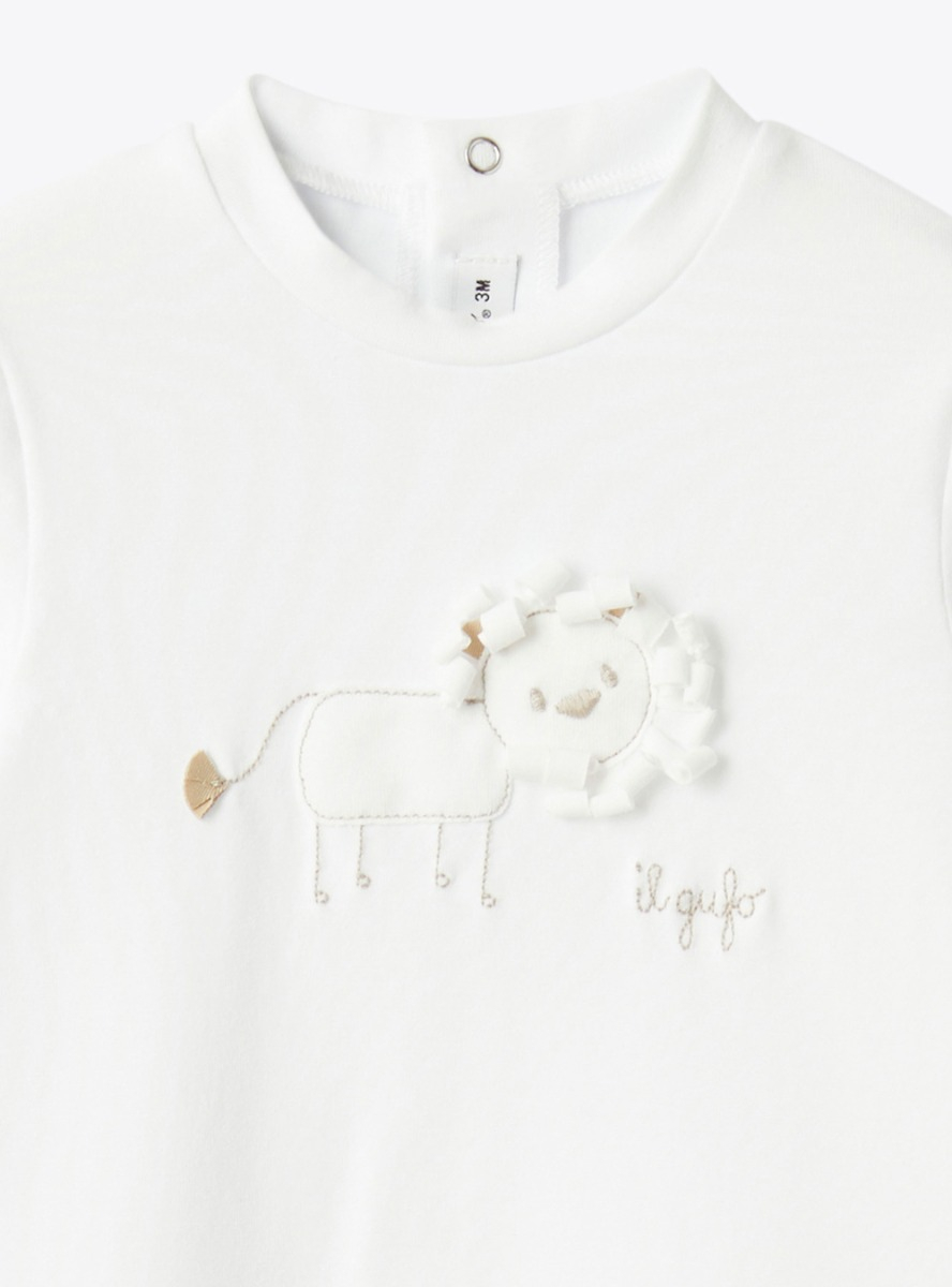 Combinaison en jersey avec pieds - Blanc | Il Gufo
