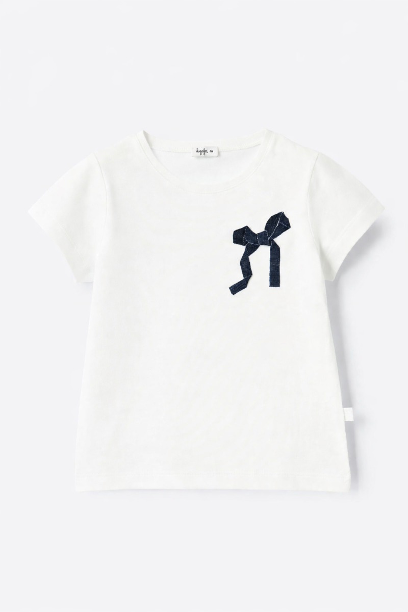 T-shirt in jersey con fiocco applicato - T-shirt - Il Gufo
