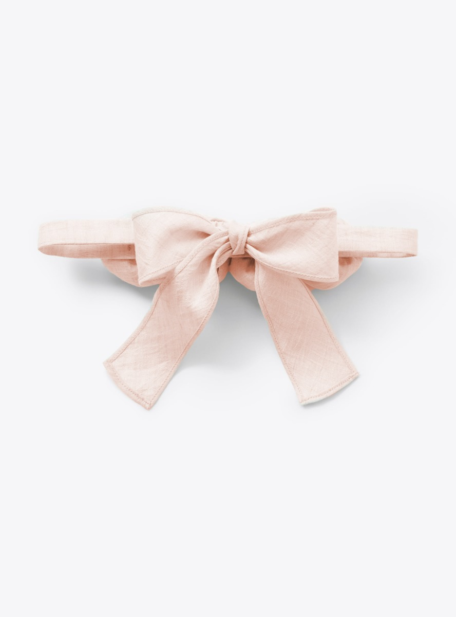 Headband with pretty roses in pink shantung - Pink | Il Gufo