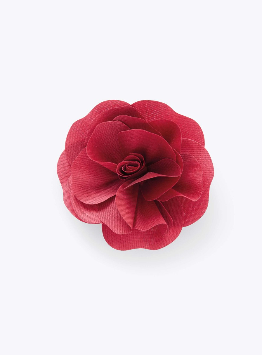 Spilla a fiore in mikado - Rosso | Il Gufo