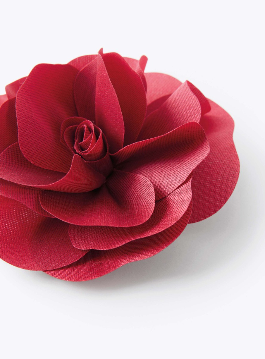 Spilla a fiore in mikado - Rosso | Il Gufo