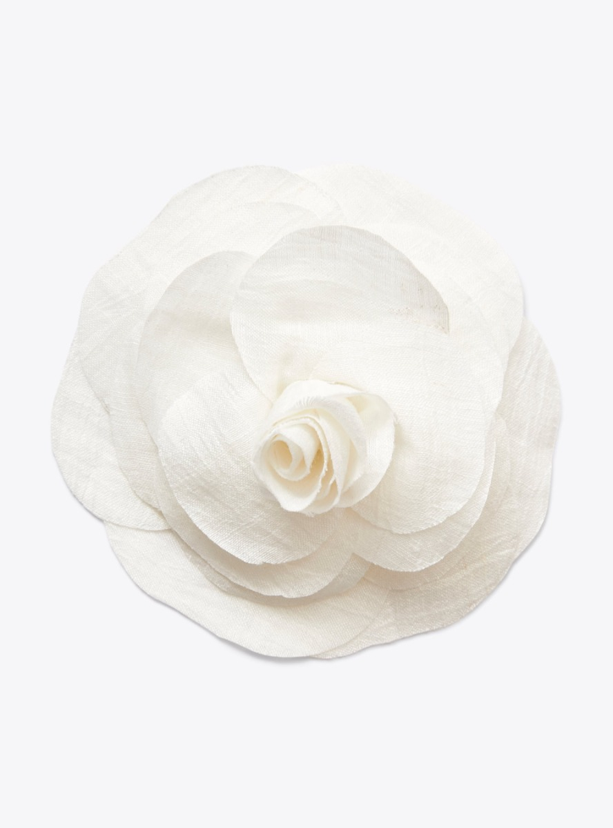 Flower brooch in shantung silk - Accessories - Il Gufo
