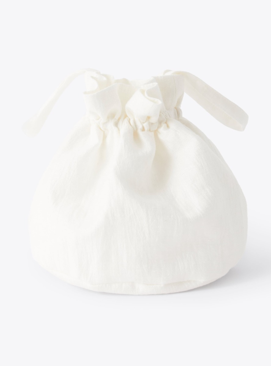 Sac bourse en shantung blanc lait - Blanc | Il Gufo