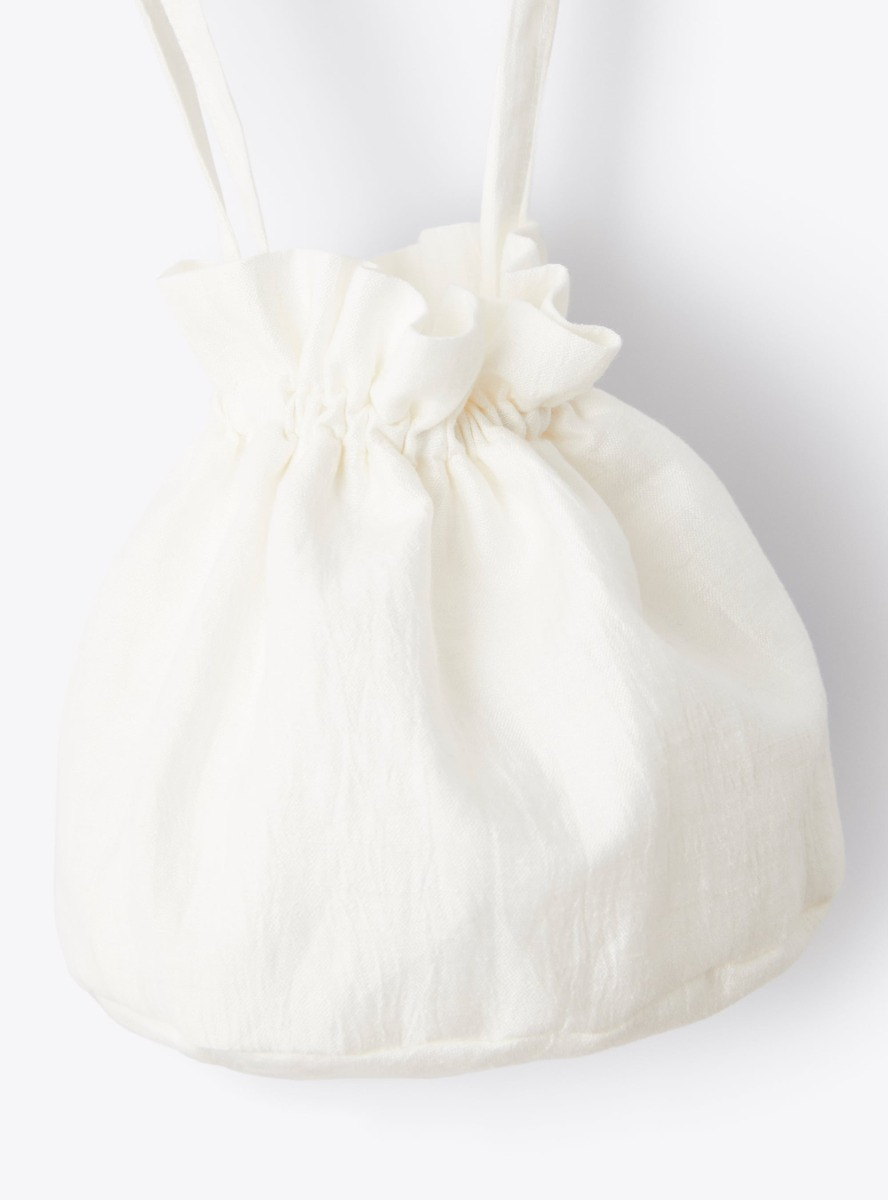 Sac bourse en shantung blanc lait - Blanc | Il Gufo
