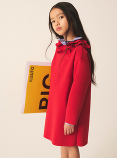Dress in Sensitive® Fabrics with ruffles - Red | Il Gufo