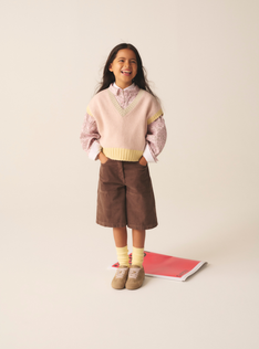 Color block wool vest - Pink | Il Gufo