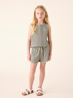 Gingham check seersucker set - Green | Il Gufo