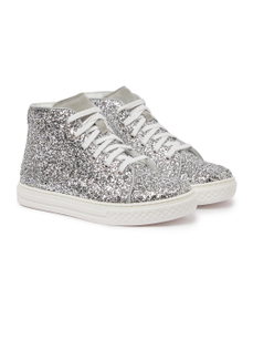 GLITTER HIGH SNEAKERS - Grey | Il Gufo
