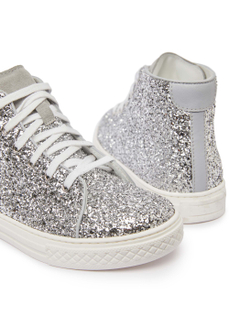 GLITTER HIGH SNEAKERS - Grey | Il Gufo