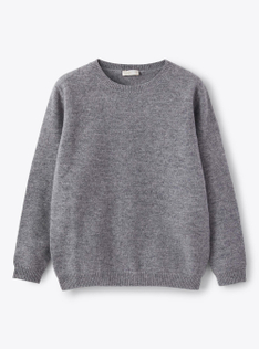 crew-neck sweater in grey cashmere - Grey | Il Gufo