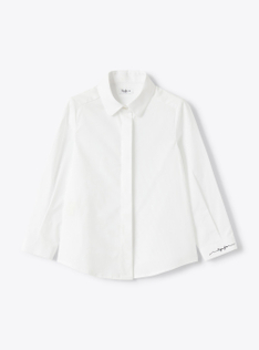 Camicia in popeline di cotone - Bianco | Il Gufo