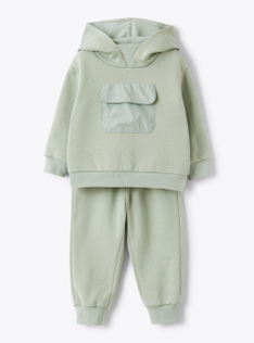 Cotton fleece set - Green | Il Gufo