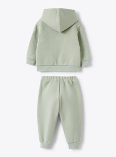 Cotton fleece set - Green | Il Gufo