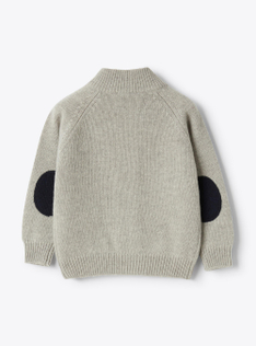 Cardigan in lana full zip - Grigio | Il Gufo