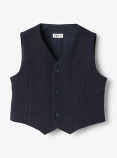 Vest in sweat fabric with pinstripe pattern - Blue | Il Gufo
