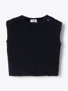 Boxy bouclé vest - Blue | Il Gufo