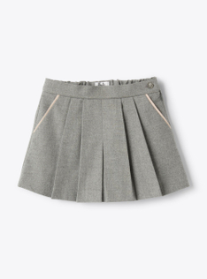 Gonna a pieghe con pince - Grigio | Il Gufo