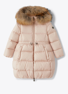 Lange Daunenjacke mit Kapuze - Rose | Il Gufo