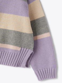 Organic cotton striped sweater - Grey | Il Gufo