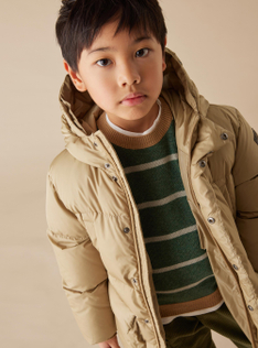 Wool sweater with a striped pattern - Green | Il Gufo
