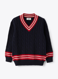 Maglia a trecce  in cotone - Blu | Il Gufo