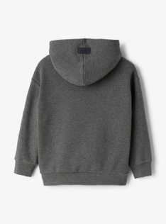 Felpa in cotone con cappuccio - Nero | Il Gufo