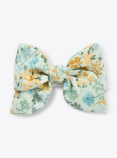 Fermaglio in flanella a fiori - Azzurro | Il Gufo