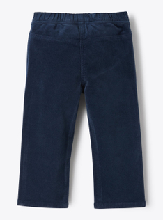 Smooth velvet trousers - Blue | Il Gufo
