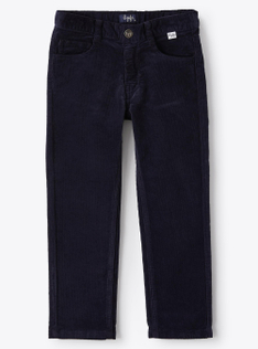 Pantalone 5 tasche in velluto - Blu | Il Gufo