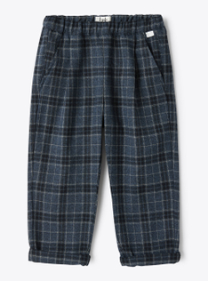 Pantalone in tecno lana scozzese - Blu | Il Gufo