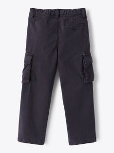 Cargo pants in stretch cotton gabardine - Blue | Il Gufo