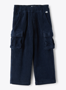 Pantalone cargo in velluto a coste - Blu | Il Gufo