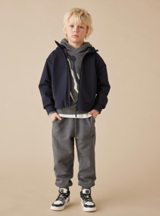 Cotton fleece joggers - Grey | Il Gufo