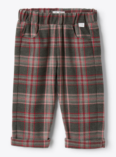 Pantalone in tecno lana scozzese - Rosso | Il Gufo
