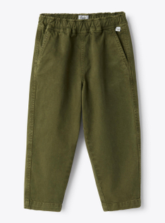 Pantalone carrot in gabardine - Verde | Il Gufo