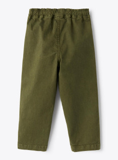 Pantalone carrot in gabardine - Verde | Il Gufo